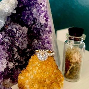 Sterling Silver White Sapphire Ring